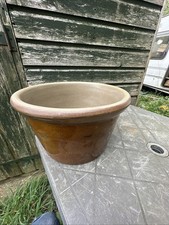 Brown Salt Glazed Stoneware Vintage Bowl Large