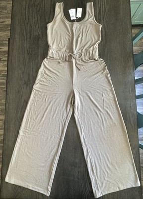 Abercrombie & Fitch Lounge Collection Pants Romper Taupe Gray Petite Small NWT