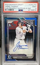 2024 Bowman Draft JARED THOMAS 1st True Blue Chrome Refractor AUTO /150 Rockies