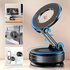 360° Vacuum Magnetic Phone Holder - Suction Cup Car Mount w/ Foldable Stand US