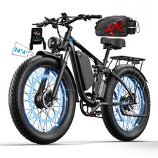 24"Electric Mountain Bike Dual Motor 4000W 52V E Bike 45MPH EBikes Fatbike