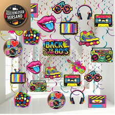 80er Deko Wirbel Hängend 53 Stück Retro Party 1980er Neon Rock