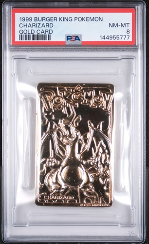 1999 BURGER KING POKEMON GOLD CARDS CHARIZARD PSA 8