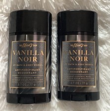 BATH  BODY WORKS MEN'S VANILLA NOIR DEODORANT STICK 2.5 OZ LOT OF 2 PCS 