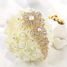 XL Wedding Bridal Bouquet Rhinestone Pin Accessory Adornment for Brides