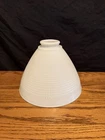 Vintage Old White Milk Glass Lamp Shade With Waffle Print Design