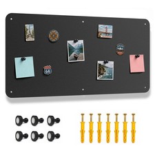 Wall Magnetic Metal Board, 39.4" x 19.7" Matte Black Display Panel