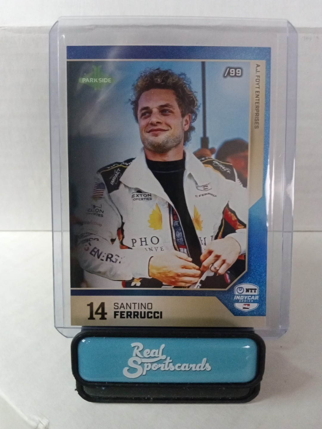 2025 Parkside Indycar Santino Ferrucci Blue Foil /99 AJ Foyt Racing #14