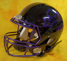 Casco de fútbol americano TCU Horned Frogs tamaño completo Riddell Speed calcomanías cromadas medianas