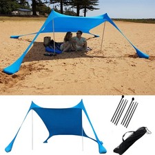 Outdoor Beach Tents Portable Sun Shade Canopy UPF 50 Sun Shelter with Sandbag