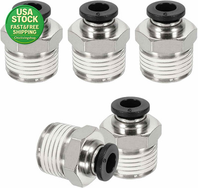 5 Pcs NPT Push to Connect Air Fittings 6Mm Tube OD 3 8 NPT