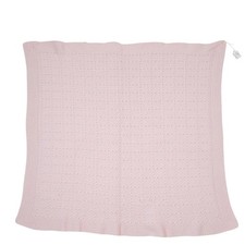 Baby Receiving Blanket Knitted Handmade 35" x 35" Pink PRE-OWNED