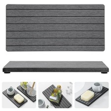 2PCS Diatomite Water Absorbing Stone Drying Tray 2pcs - 8"x 3.8" - Dark Gray