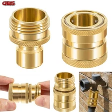22729 Hose Quick Disconnect Set 3/4" Brass Heavy Dut Quick Connect & Swivel Set