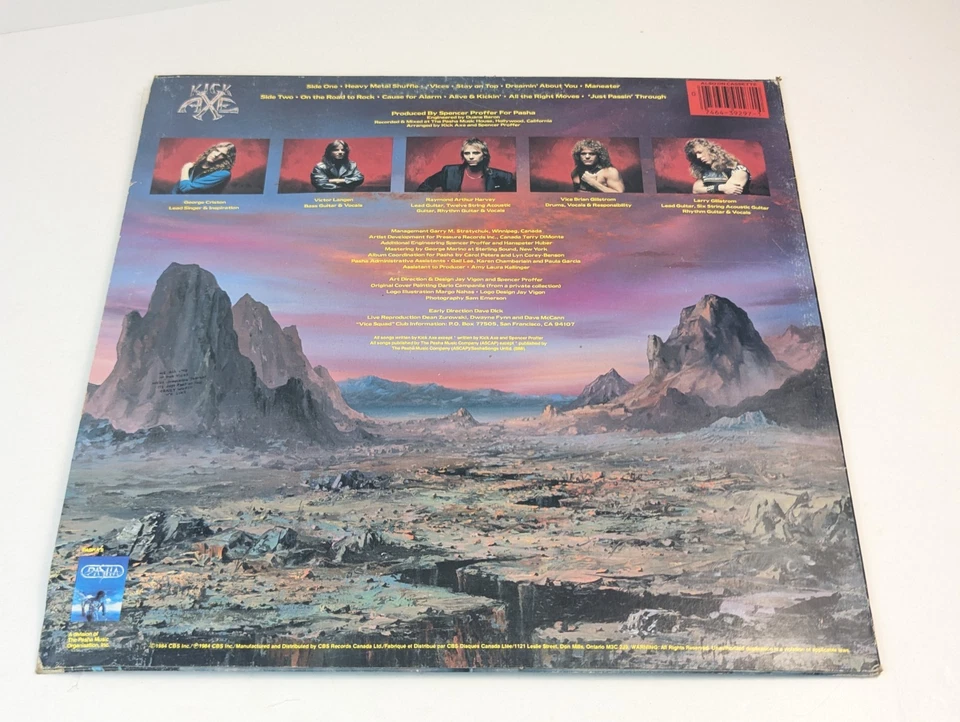 Kick Axe - Vices - OG 1984 LP - Heavy Metal Hard Rock - VG+ 39297 - Image 2 of 4