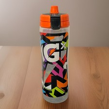 Gatorade STRONG Plastic Water Bottle 30oz Sports Drink Colorful Snap Flip Top