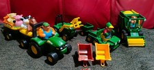 John Deere Tomy Large Set Tractor, Trailers,Combine Harvester,Vehicles Working