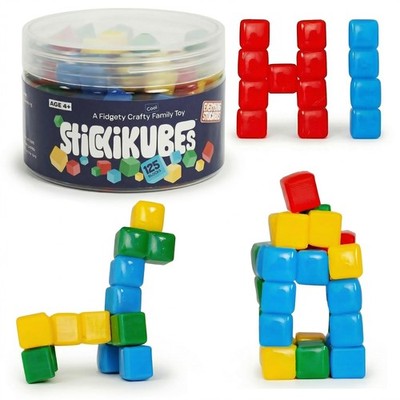 StickiKubes, Mini Stacking Cubes that Stick to Anything, Non Toxic Kid Safe S...