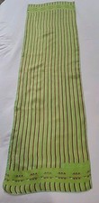Anne Klein Vntg 100 Silk Lemon Green Stripped Rectangular Scarf 43" X 12.5"