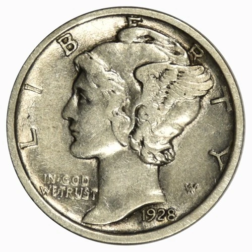 1928-D MERCURY DIME ~ LOTS OF LUSTER! ~ NICE BOLD XF!