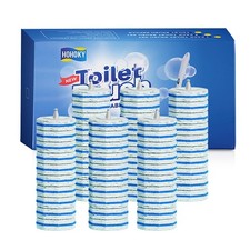 60pc Refills Disposable Toilet mats Brush Cleaning System, Large, White