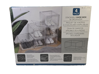 Stackable Shoe Box & Organizer 2 Pack Clear #2322025 Fits Up To