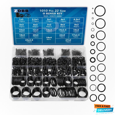 Heat and Oil Resistant 1010 Pcs O-Ring Kit   22 Sizes for All Your Repair Needs