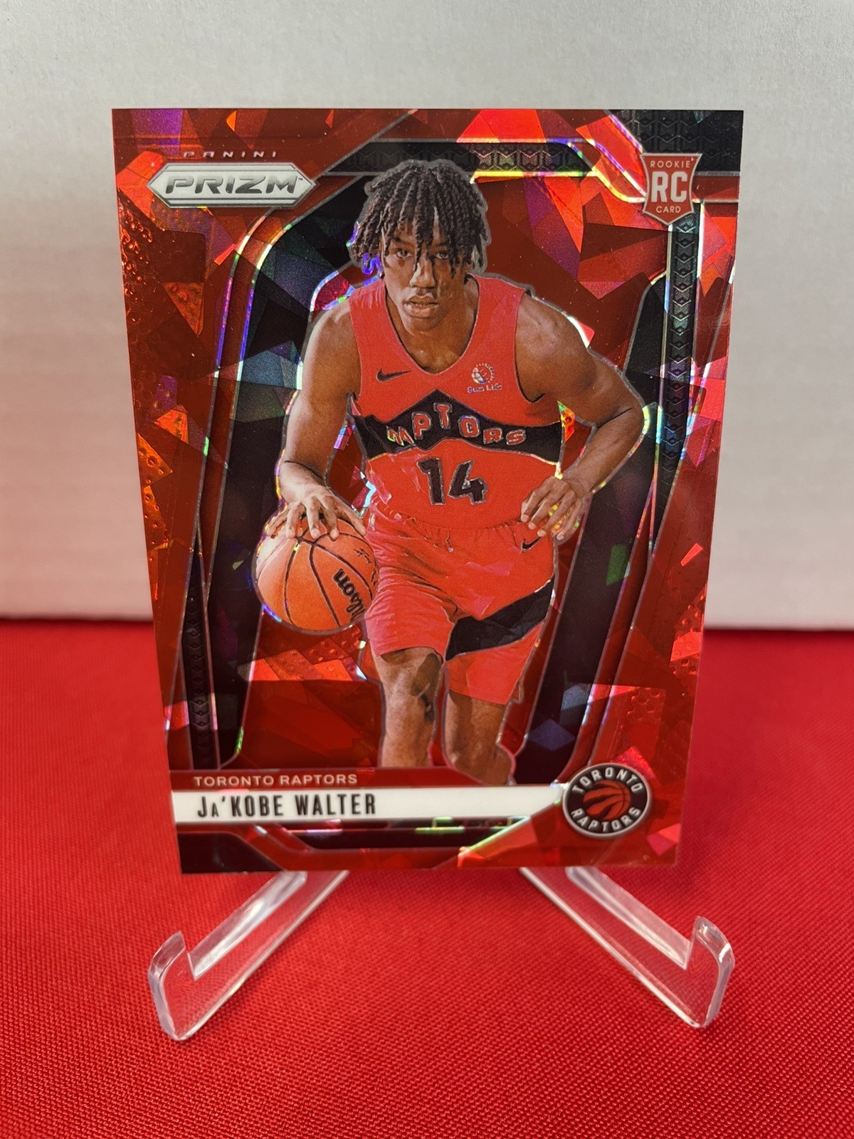 2024-25 Panini Prizm - Ja'Kobe Walter #223 Red Ice Prizm (RC) Toronto Raptors