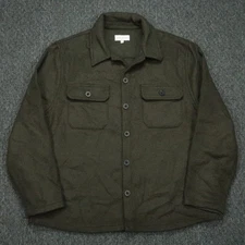 Mott & Bow Jacket Mens Extra Large Green Oversized Wool Shirt Jac Button