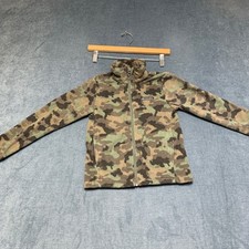 Columbia Fleece Jacket Boys Small Green Camouflage Full Zip Long Sleeve Hunting