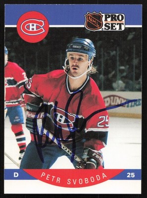 Petr Svoboda Signed 1990-91 Pro Set Card 161 Montreal Canadiens
