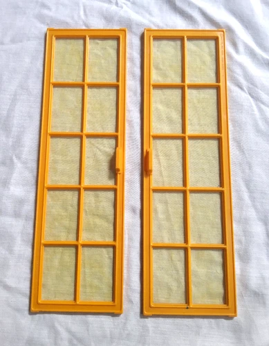 Vintage 1982 BARBIE DREAM COTTAGE Replacement Parts Yellow Front Doors set of 2