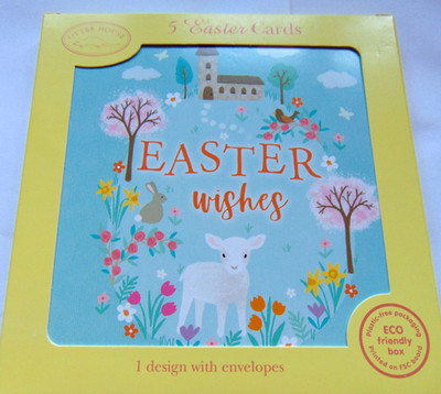 Ostern....Multipack mit 5 leeren Ostergrußkarten...5 Karten & Umschläge