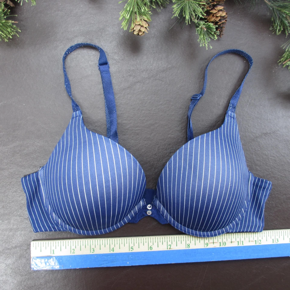 Sujetador Lily of France Talla 34C Azul Acolchado Con Aros Cierre Ajustable Espalda Foto 2 de 4