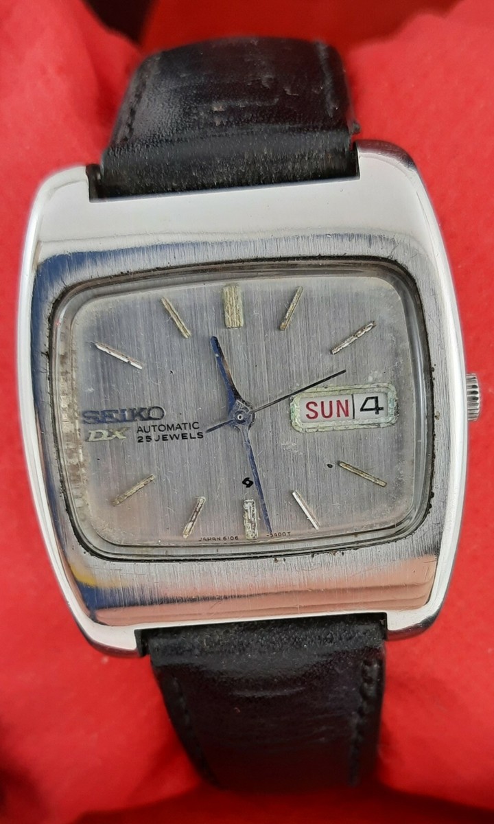 VINTAGE SEIKO DX 25J AUTOMATIC WATCH TV DIAL MODEL 6106-5410T DAY