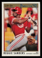 1992 O-Pee-Chee Premier Reggie Sanders #25 Cincinnati Reds Baseball Card