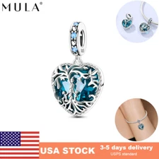 MULA Tree Life Parent Pendant 925 Sterling Silver DIY Charm for Women Bracelet