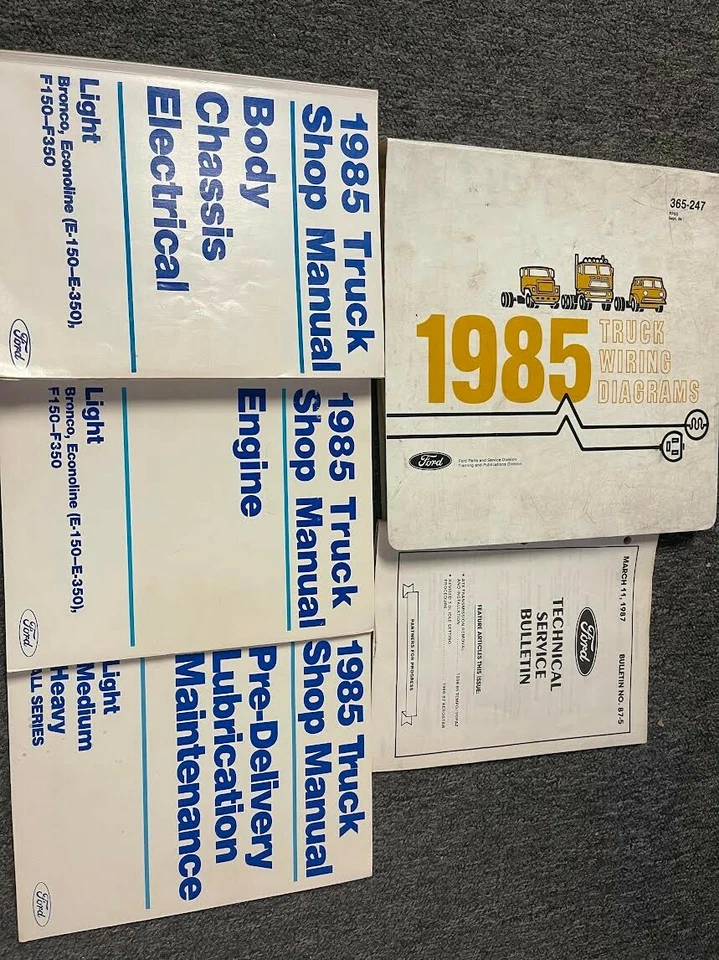 1985 Ford F-150 250 350 BRONCO ECONOLINE Truck Service Shop Repair Manual Set - Image 2 of 4