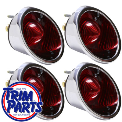US MADE 1963 - 1967 Corvette Tail Light Lamp Lens Set 4 Red TRIM PARTS C2 NEW