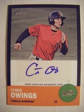 CHRIS OWINGS AUTO #/50 BLACK 2012 Topps Heritage Minor baseball card signed RARE