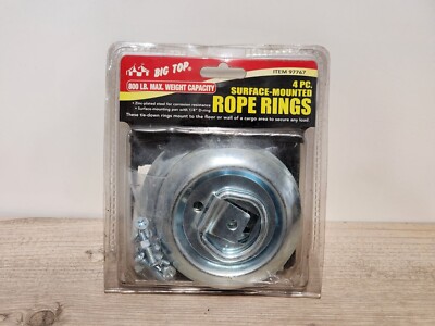 New Four Piece Surface Mounted Rope Rings Tied Down 800 Hundred Pound Capacity 