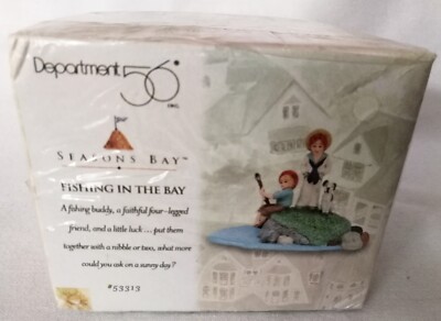 Department 56 - Seasons Bay - ''Fishing In The Bay'' Junge Mädchen & ein Hund am Wasser