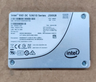 Intel SSDSC2BX200G4 200GB 6Gbps 2.5'' SATA DC S3610 Series Solid State Drive SSD