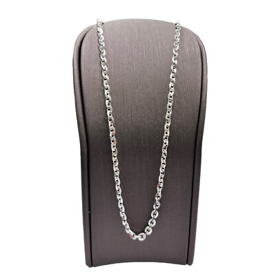 18ct 18K White Gold Italian Cable  O  Link Chain Necklace 15.80 Grams 60.5cm New
