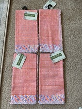 Set of 4 Orange Hobby Lobby Cloth Napkins Home Decor Table Linens 18”x18”