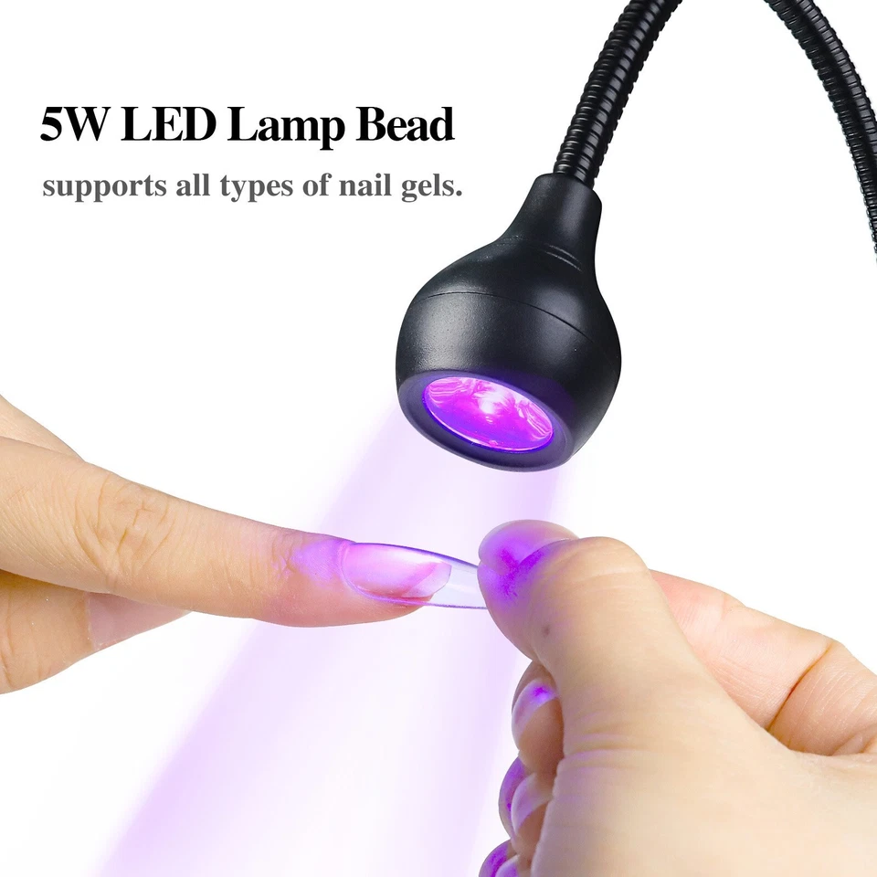 Mini Lámpara de Uñas 5V Luz LED UV Cuello de Ganso Almeja para Gel UV Puntas de Uñas Falsas con USB Foto 4 de 4