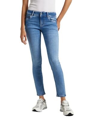 Pepe Jeans Damen Jeans SLIM JEANS LW - Slim Fit - Blau - Light Powerflex Wiser