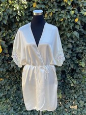 Vintage Robe Kimono Women's Lingerie USA 54" UA Ivory Champagne Val Mode