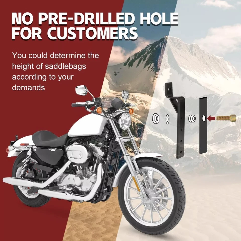 Bolsas rígidas para sillín de motocicleta + paquete turístico caja trasera maletero luz LED para Harley Honda Foto 3 de 4