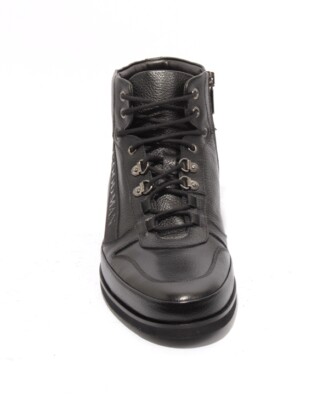 GoodMan 57668 Black Leather Lace Zip Fashion Sneakers Ankle 